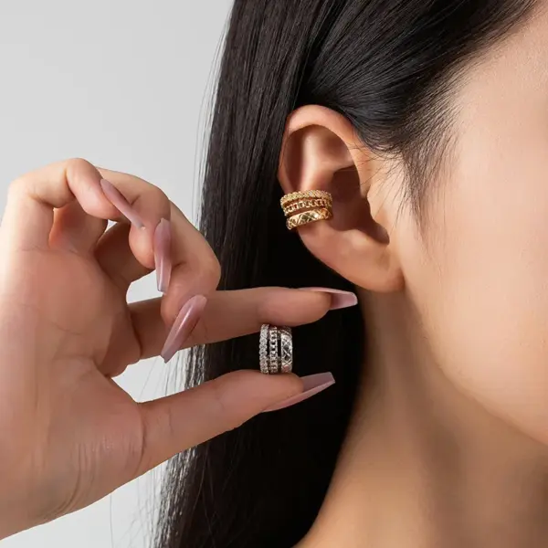 1 Piece Elegant Luxurious Geometric Plating Copper Zircon Ear Cus