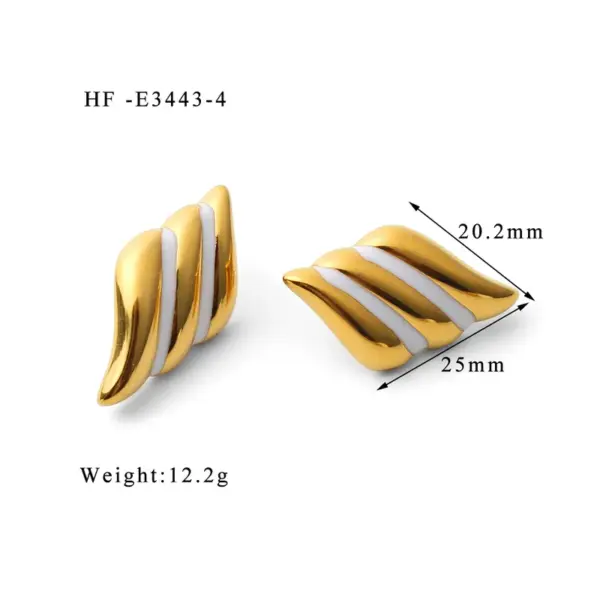 Wholesale 1 Pair IG Style Modern Style Geometric Angel Wings Enamel Plating Inlay 304 Stainless Steel Zircon Ear Studs