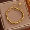 Casual Simple Style Round Titanium Steel 18K Gold Plated Bracelets In Bulk