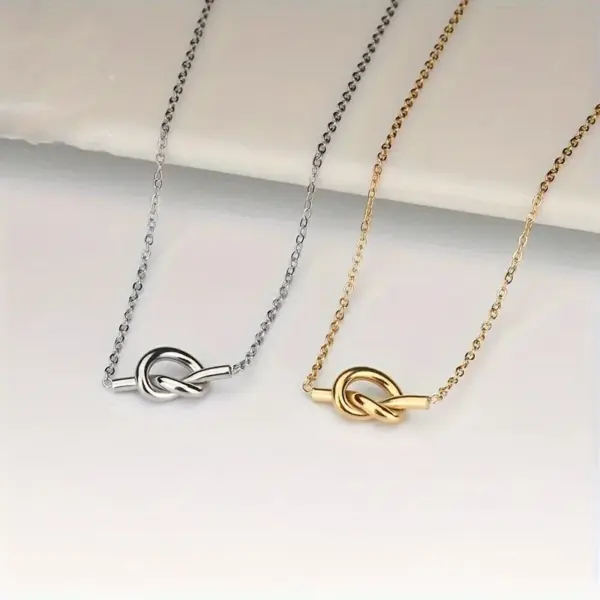Wholesale Jewelry Casual Simple Style Streetwear Knot 201 Stainless Steel Pendant Necklace