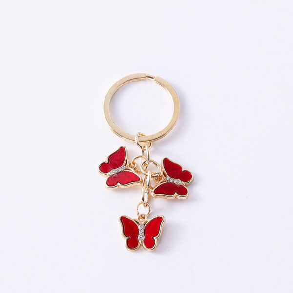 Wholesale Cross-border Hot-selling Oil Dripping with Diamonds, Alloy Colorful Butterflies, Multiple Cute, Creative and Elegant Style Keychain Pendants