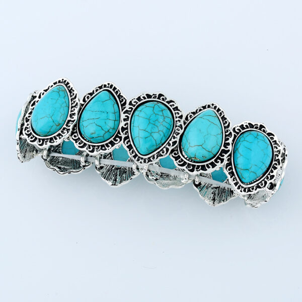 Wholesale Retro jewelry European and American water drop elastic line love pattern turquoise bracelet bracelet ebay export hot sale