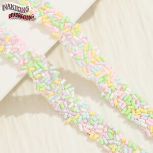 1 light pink, light green, light blue and white cylindrical style / 1.5cm double-layer hot melt adhesive, colorful resin mixed drill strips