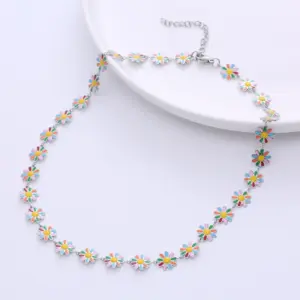 Silver Chain Mixed Color Flowers 2 / 42+5cm