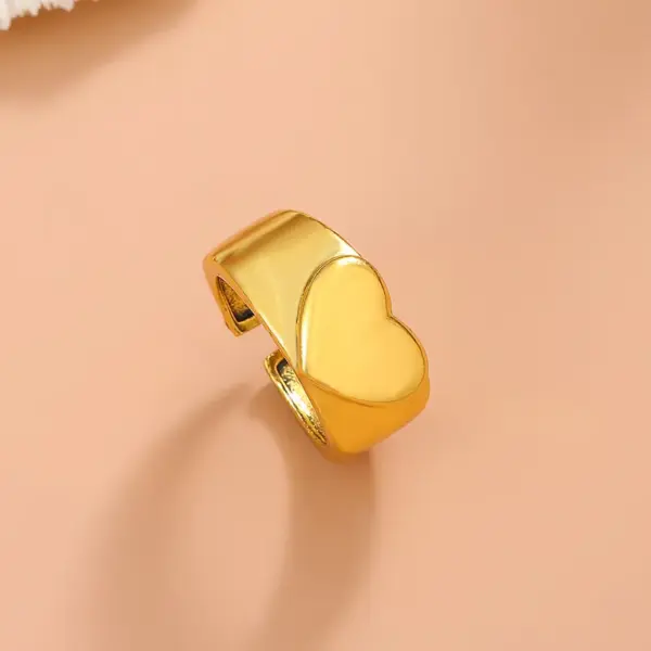 Wholesale Retro Heart Open Ring Female Fashion Geometric Butterfly Copper Ring