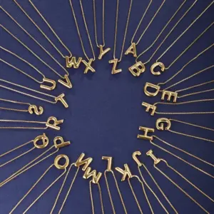 Wholesale 304 Stainless Steel 18K Gold Plated XUPING Simple Style Letter Necklace