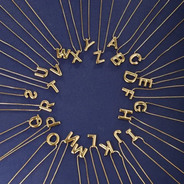 Wholesale 304 Stainless Steel 18K Gold Plated XUPING Simple Style Letter Necklace