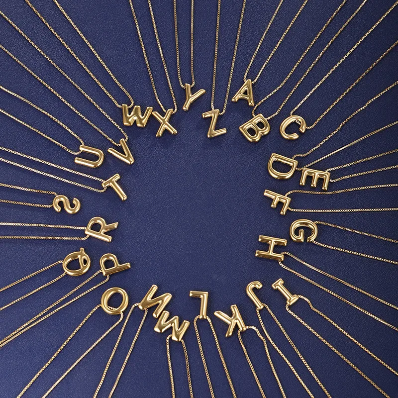 Wholesale 304 Stainless Steel 18K Gold Plated XUPING Simple Style Letter Necklace