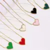 PVD Coated Real Gold Plated 18K Heart Shape Stainless Steel Simple Style Classic Waterproof Non Tarnish 304 Pendant Necklace