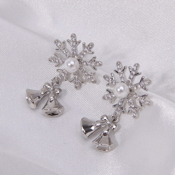 Wholesale Diamond Bell Snowflake Christmas Tree Earrings