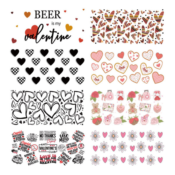 Wholesale Uv Transfer Sticker Glass Cup Crystal Label Crystal Sticker Cross-Border Exclusive for 16oz Glass Cup Special Sticker 23Cmx11Cm