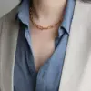 Wholesale PVD Coated Real Gold Plated 18K Gold Geometric 304 Stainless Steel Fashion Waterproof Non Tarnish 304 Stainless Steel Necklace