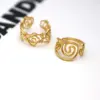 Wholesale Ion Plating (IP) Real Gold Plated 18K Gold Geometric 304 Stainless Steel IG Style Casual Simple Style Waterproof Non Tarnish Open Rings
