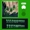 oly-fb82d62300dd5b6f13f468875225558e Wholesale Halloween fluorescent green devil almond false nails wear nail tips