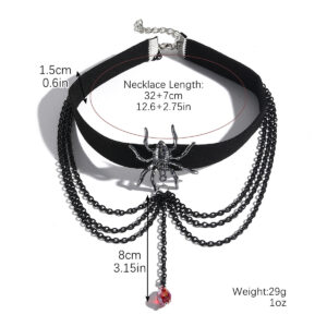 N2404-28 Spider Red Crystal Neck Chain