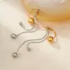 Wholesale PVD Coated Real Gold Plated Round 304 Stainless Steel Modern Style Simple Style Waterproof Non Tarnish Earrings