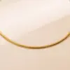 304 Stainless Steel Solid Color Vacuum Plating 18K Gold Plated Basic Simple Style . Gold Choker