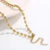 Wholesale PVD Coated 18K Gold Plated Solid Color Stainless Steel Streetwear Waterproof Non Tarnish Bracelets Necklace