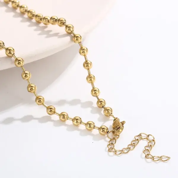 Wholesale PVD Coated 18K Gold Plated Solid Color Stainless Steel Streetwear Waterproof Non Tarnish Bracelets Necklace