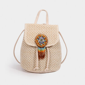 Beige tassel / 14*18*20cm