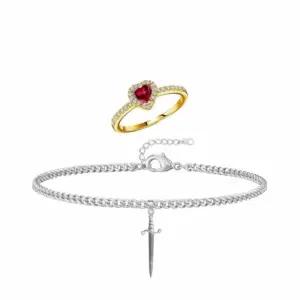 Gold ring--Silver bracelet