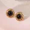 Wholesale 304 Stainless Steel Plastic Geometric Electroplating Imitation Gold Elegant Glam Classic Style Ear Studs