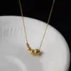Wholesale PVD Coated Real Gold Plated 18K Gold Solid Color 304 Stainless Steel Simple Style Waterproof Non Tarnish 304 Stainless Steel Necklace