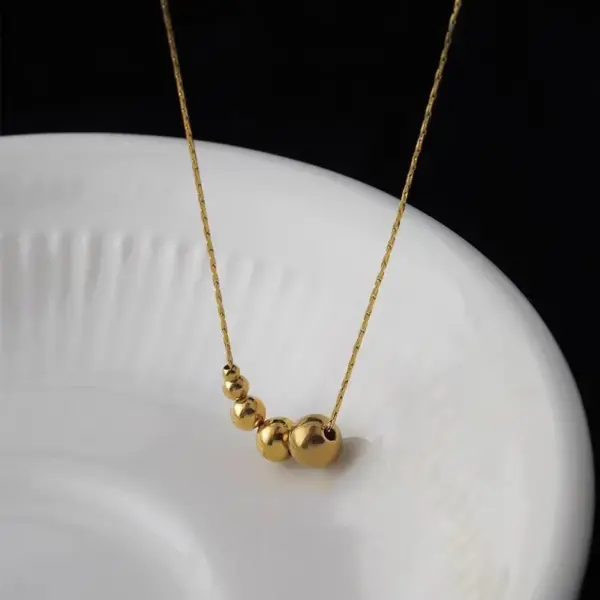 Wholesale PVD Coated Real Gold Plated 18K Gold Solid Color 304 Stainless Steel Simple Style Waterproof Non Tarnish 304 Stainless Steel Necklace