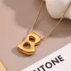 Wholesale Jewelry Casual Modern Style Simple Style Letter 304 Stainless Steel 18K Gold Plated Handmade Polishing Snake Chain Pendant Necklace