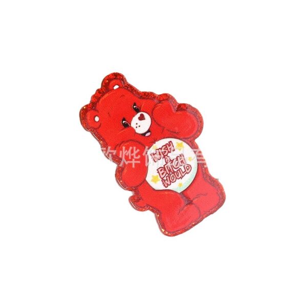 Wholesale Cartoon Cute Rainbow Personality Bear Bag Jewelry Acrylic Flatback OLY Exclusive