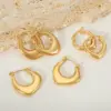 1 Pair Simple Style Irregular Geometric 304 Stainless Steel 18K Gold Plated Hoop Earrings