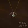 304 Stainless Steel Heart Shape Flower Butterfly PVD Coated Zircon Abalone Shell 18K Gold Plated Simple Style Commute Inlay Gold Pendant Necklace