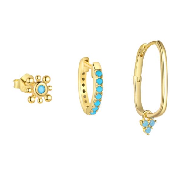 Wholesale S925 Sterling Sier Turquoise Retro Earrings Luxury Earrings