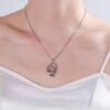 Wholesale Cross-border Fashion Heart-shaped European and American Two-color MAMA Mother's Day Pendant All-match Crystal Zircon Character Necklace Pendant