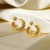 Wholesale Fashion Geometric Plating 304 Stainless Steel No Inlaid PVD Coated Earrings