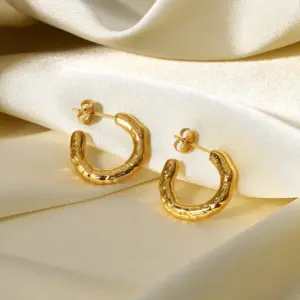 Wholesale Fashion Geometric Plating 304 Stainless Steel No Inlaid PVD Coated Earrings