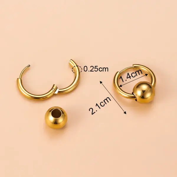 Wholesale Moon 304 Stainless Steel Stainless Steel Earrings