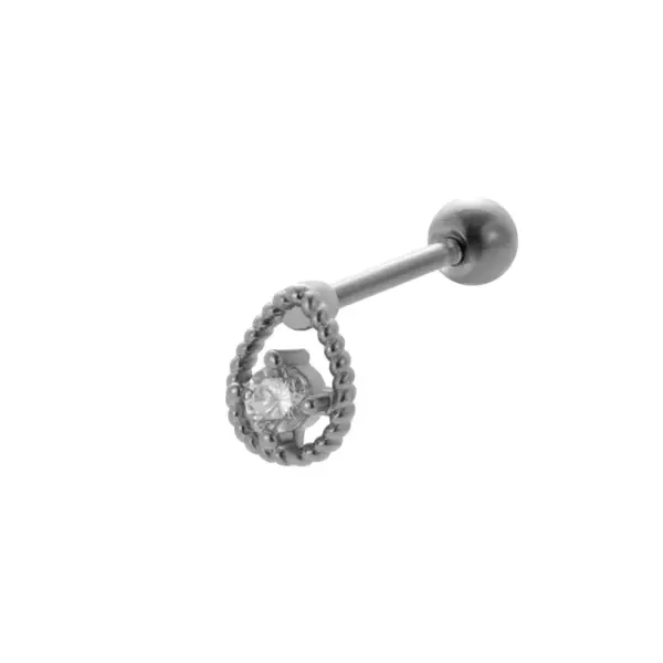 Wholesale 1 Piece 316L Stainless Steel Copper Pearl Zircon Ear Cartilage Rings & Studs Leaves Water Droplets Heart Shape Waterproof Non Tarnish Surgical Steel