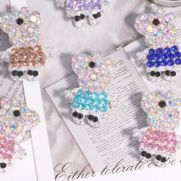 Wholesale Three-Dimensional Double-Sided Peppa Pig Four-Hole Loose Beads DIY Beaded Mobile Phone Key Chain Necklace Bag Chain Accessories