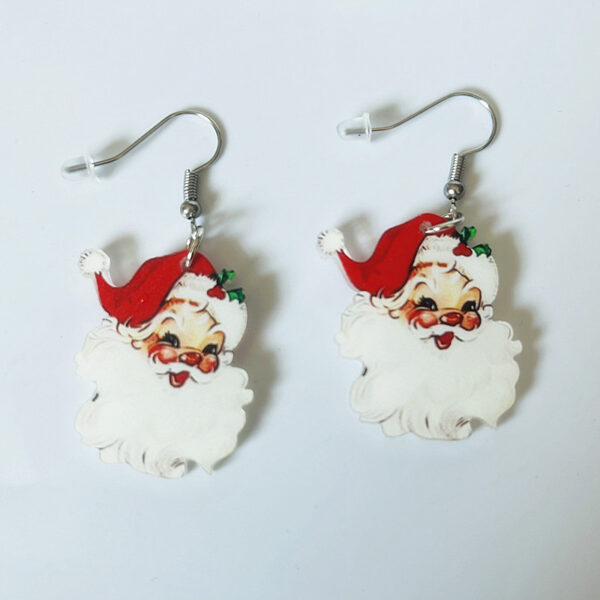 oly-fbb85c1ecb6d7eea88b4a14dc7135618 Wholesale Cute Santa Claus Flat Acrylic Earrings