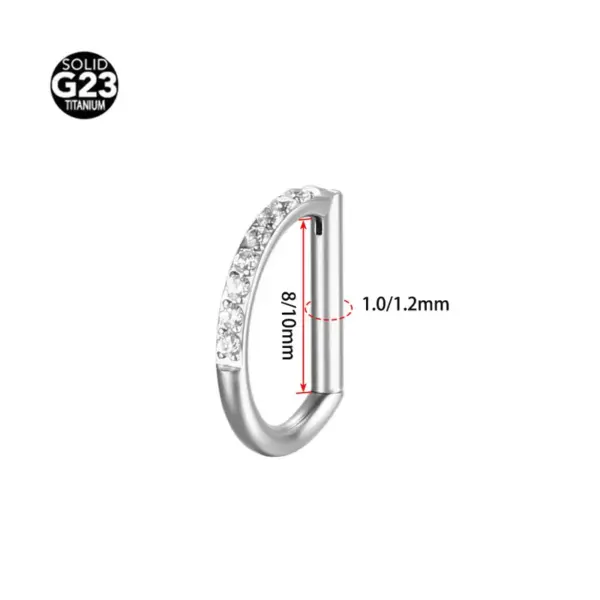 Wholesale 1 Piece Ear Cartilage Rings & Studs Hip-Hop Basic Geometric Titanium Alloy Ear Cartilage Rings & Studs