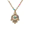 Wholesale Devil's Eye Drip Oil Palm Pendant Stainless Steel Necklace Wholesale Nihaojewelry