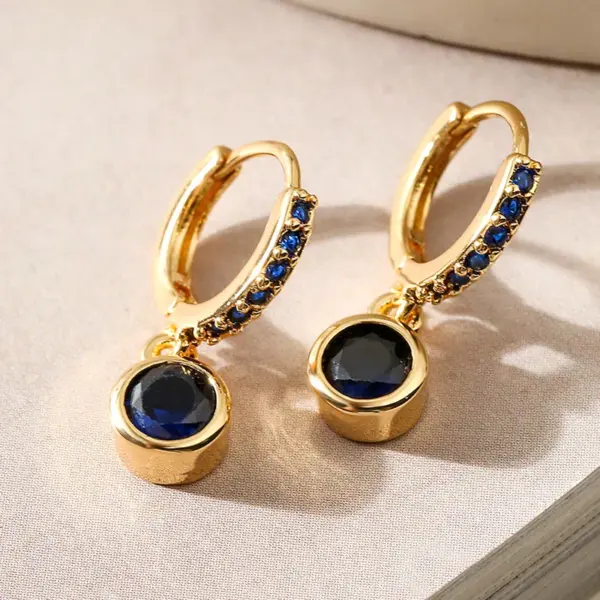 Wholesale 1 Pair Simple Style Commute Water Droplets Plating Inlay Copper Zircon 18k Gold Plated Earrings