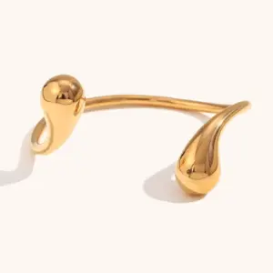 Double Water Dripper Open-Ended Bracelet-Gold