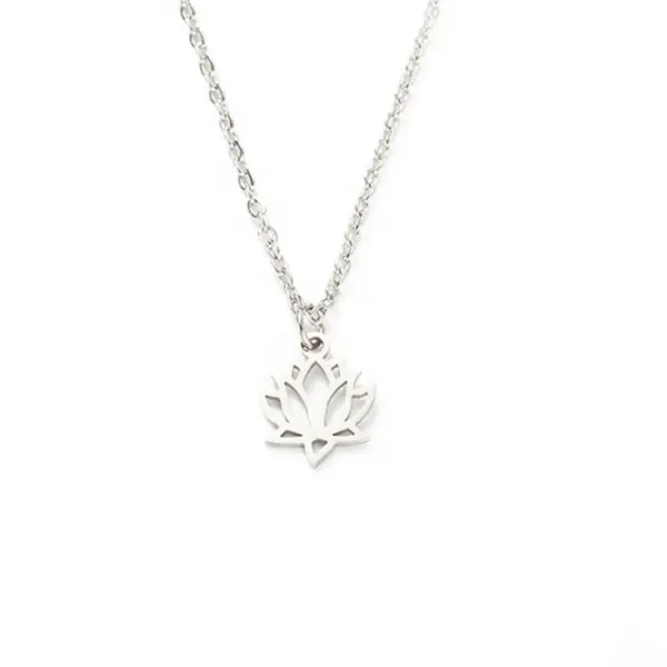 Wholesale Jewelry Fashion Lotus Stainless Steel Necklace