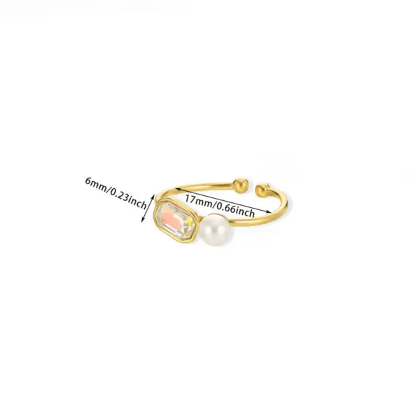 Wholesale PVD Coated Real Gold Plated Geometric 304 Stainless Steel IG Style Elegant Waterproof Non Tarnish Open Rings