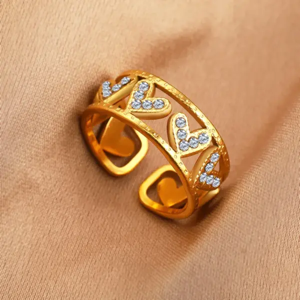 Wholesale Jewelry Vacation Simple Style Solid Color 304 Stainless Steel Plating Open Rings