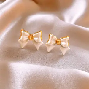 104# Silver Needle-Gold-White-Bow Knot