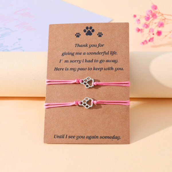 Wholesale Cross-border bracelet Europe and the United States for creative multi-color line cat claw imprint hand-woven blessing bracelet friendship hand rope