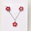 Wholesale Jewelry Casual Basic Vacation Simple Flower 304 Stainless Steel 18K Gold Plated Polishing Enamel Plating Jewelry Set